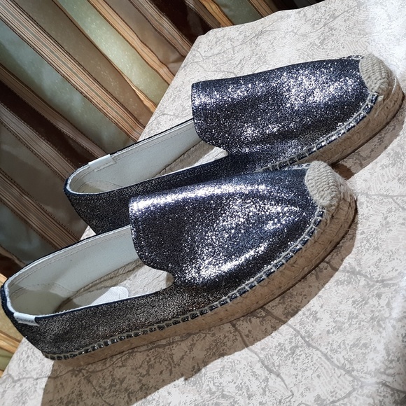 Soludos Shoes - Soludos Metallic Platform Leather Espadrilles